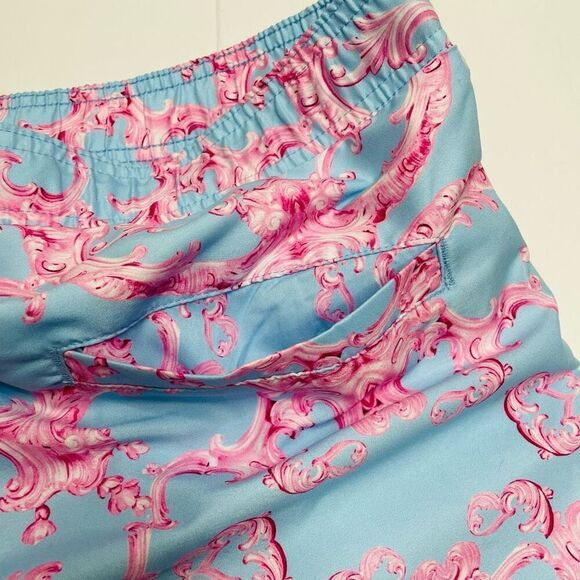 Baroque Gold Men’s Swim Trunks Blue and Pink Size XL - Picture 9 of 11